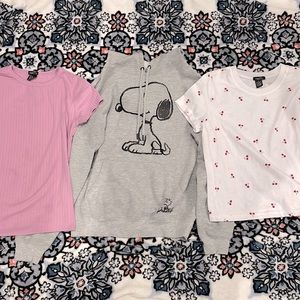 2 crop tops and 1 hoodie